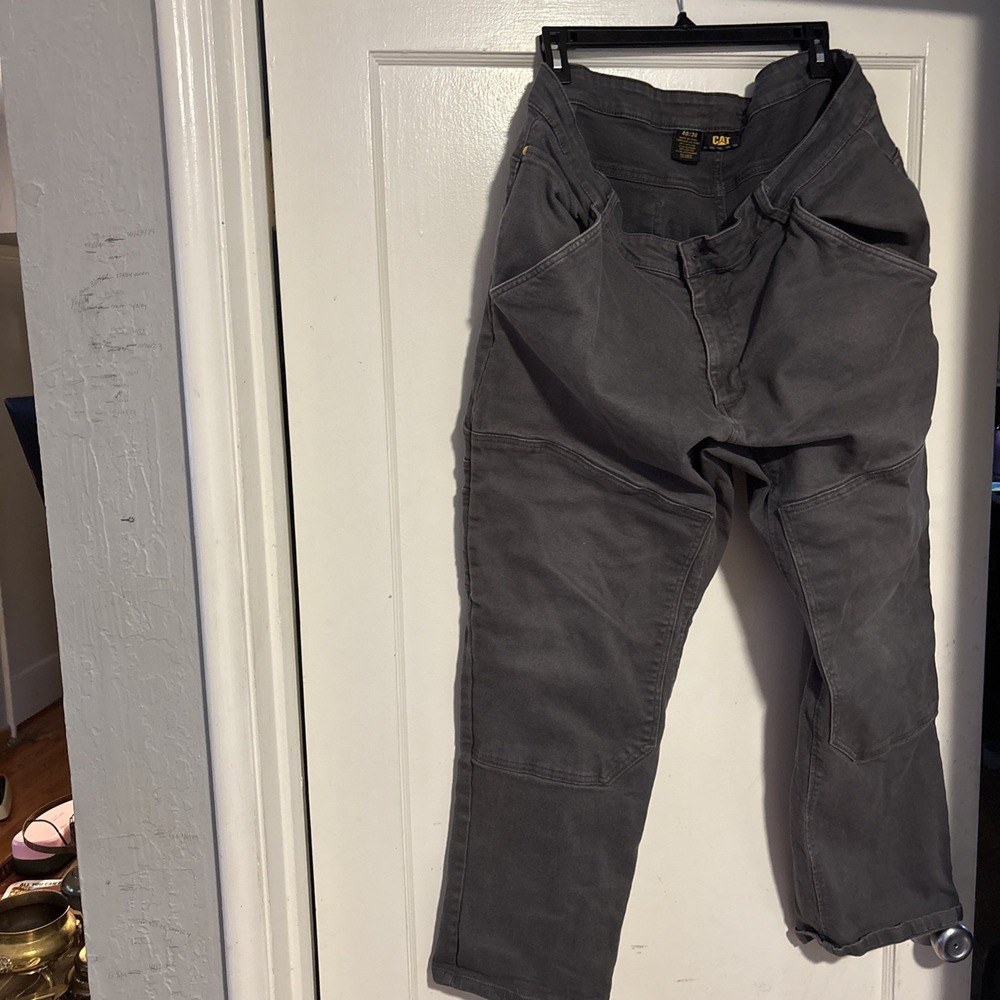 CAT Carpenter Work Jeans Mens 40x30 Gray Straight Denim
